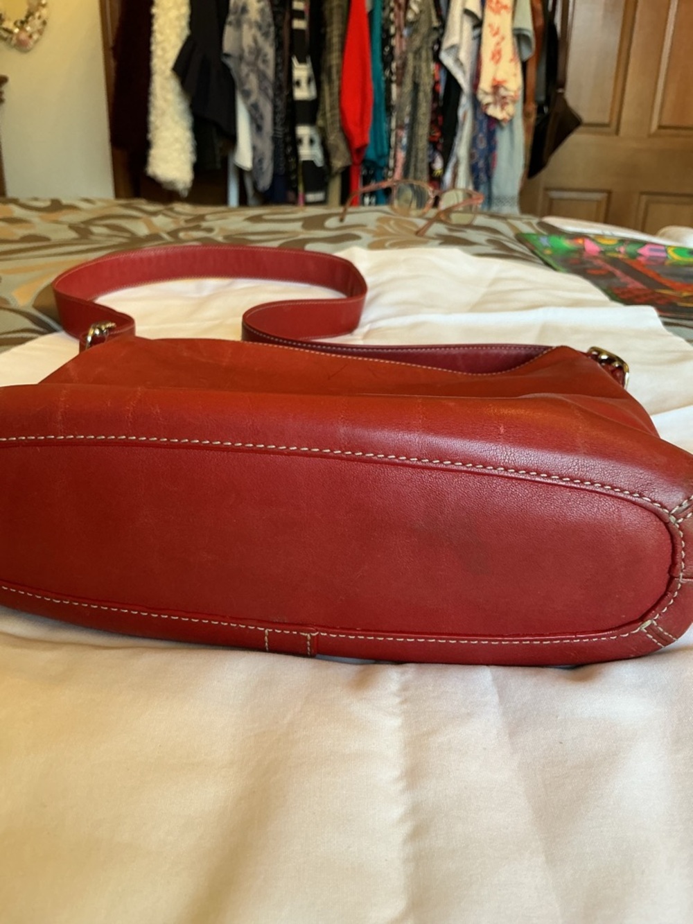 Coach Red Leather Shoulder Crossbody Bag - Picture 5 of 7